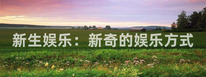 杏悦主管：新生娱乐：新奇的娱乐方式