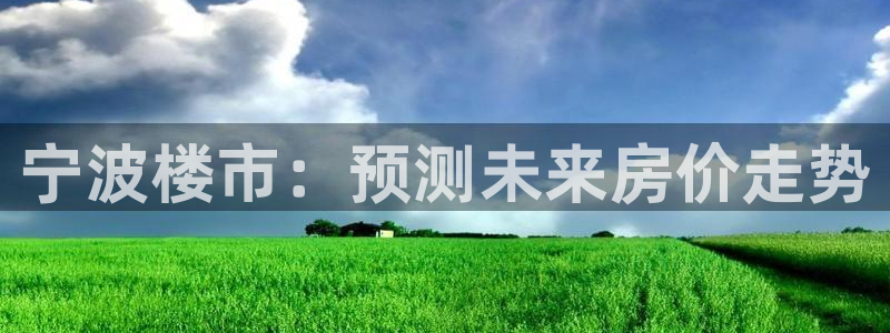 杏悦k：宁波楼市：预测未来房价走势